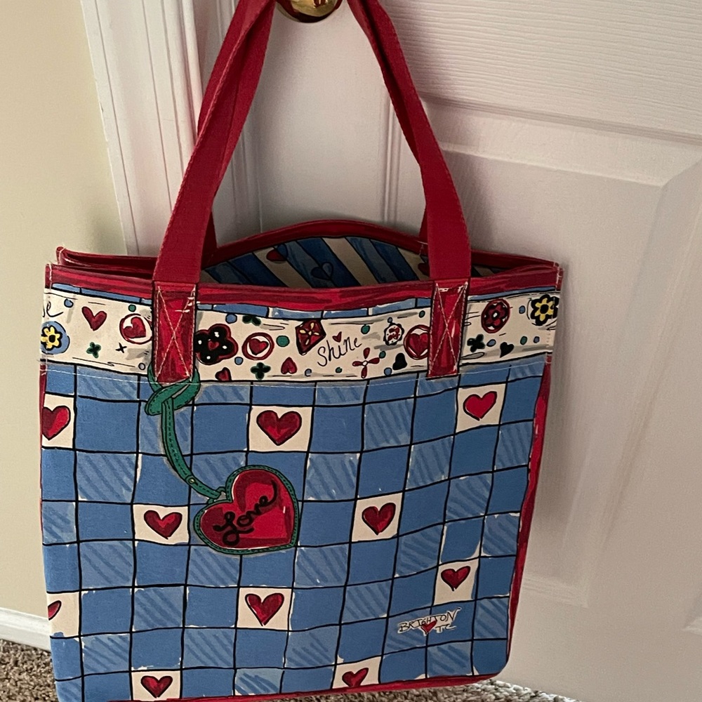 NWT Brighton Love Sparkle Tote Canvas Bag Tom Clancy Design Hearts Cat Dog NEW